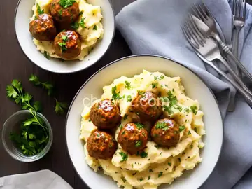 Mini Swedish Meatballs and Mashed Potatoes