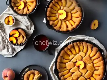 Mini Upside Down Peach Cobblers