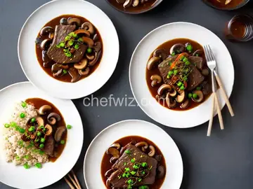 Miso-Braised Beef with King Mushrooms