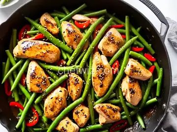 Miso Chicken and Green Bean Stir-Fry