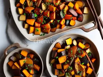 Miso Maple Roasted Root Vegetables