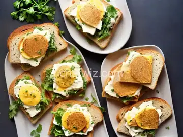 Mizuna, Cheese, and Sausage Sandwich Toast