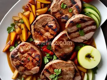 Momma Pritchett's Grilled Pork Chops and Apple-Pear Topping