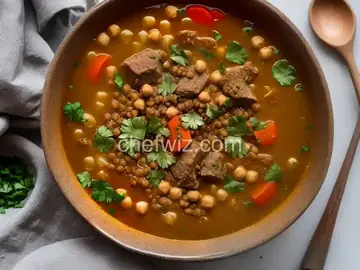 Moroccan Lamb, Lentil, and Chickpea Soup