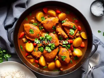 Moroccan Stew with Chicken and Pearl Onions