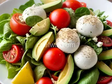 Most Amazing Salad! Tomato, Mozzarella, Avocado, and Bliss