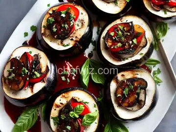 Mozzarella Stuffed Grilled Portobellos with Balsamic Marinade