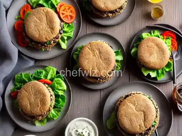 Mushroom-Barley Veggie Burger