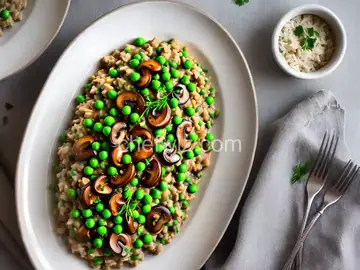 Mushroom Risotto with Peas