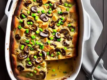 Mushroom and Leek Bread Pudding