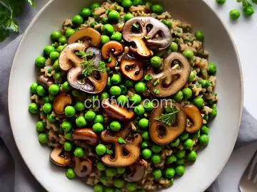 Mushroom and Pea Orzotto