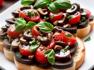 Mushroom and Tomato Bruschetta