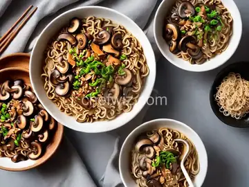 Mushrooms and Ramen Noodles