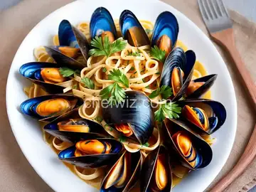 Mussels and Pasta with Creamy Wine Sauce