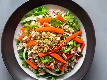 Namasu Rice Salad with Pickled Daikon Radish and Carrots