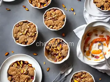 Nectarine Mixed Fruit Cobbler with Crunchy Topping