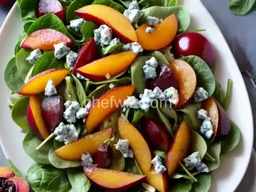 Nectarine and Blue Cheese Salad with Plum Vinaigrette