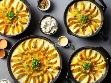 New Potatoes with Three-Cheese Fondue