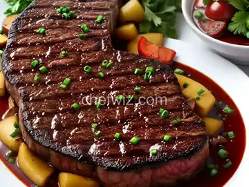New York Strip Steak with Red Wine Mushroom Sauce