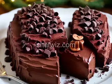 No-Bake Chocolate Yule Log with Chocolate Mushrooms