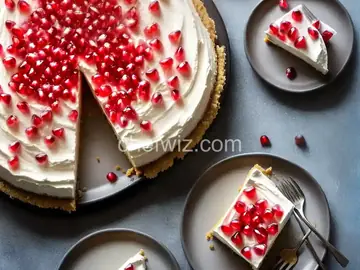 No-Bake Greek Yogurt Cheesecake with Pomegranate Syrup