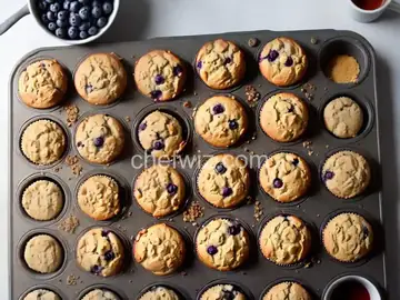 No-Sugar-Added Blueberry and Banana Wheat Muffins