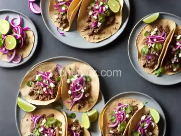 Nut Meat Tacos with Pickled Red Onions