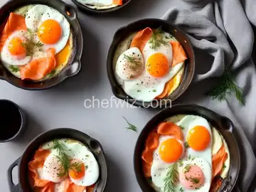 Oeufs Cocottes au Saumon (Baked Eggs with Smoked Salmon)