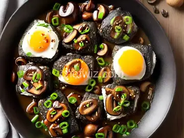 Omusubi With Soy-Butter Mushrooms