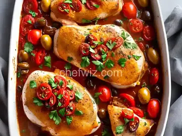 One-Dish Baked Chicken with Tomatoes and Olives