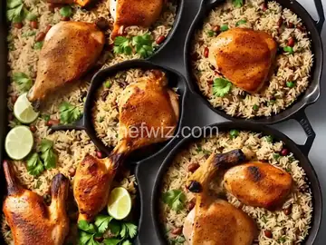 One-Pan Chicken Drumsticks with Rice and Beans