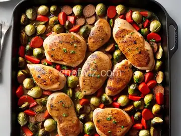 One-Pan Chicken, Sausage, and Brussels Sprouts Recipe