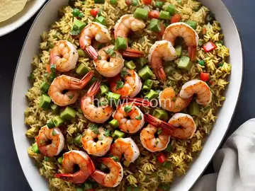 One-Pan Salsa Verde Shrimp & Rice
