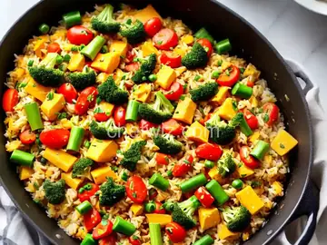 One Pot Easy Cheesy Vegetables and Rice
