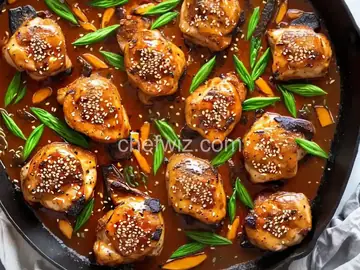 One-Skillet Roasted Sesame Chicken Thighs