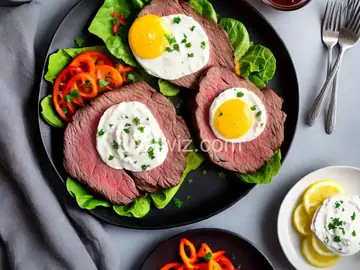 Open-Face Steak Sandwich with Parmesan Dressing
