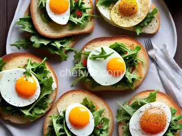 Open Faced Egg Sandwiches with Arugula Salad