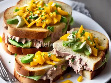 Open-Faced Tuna Melt Sandwich