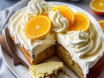 Orange Sherbet Ice Cream Cake with Sugar Cookies and Lemon Whipped Cream Frosting