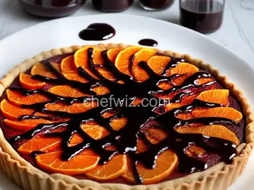 Orange Tart with Chocolate Sauce
