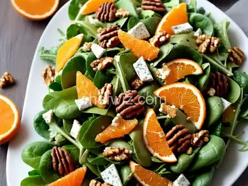 Orange, Walnut, Gorgonzola and Mixed Greens Salad with Fresh Citrus Vinaigrette