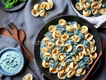 Orecchiette with Spinach and Gorgonzola Sauce