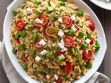 Orzo with Tomatoes, Feta, and Green Onions