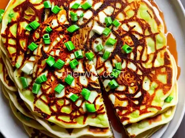 Osaka-Style Okonomiyaki (Japanese Cabbage Pancake) Recipe