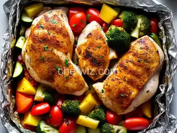 Oven-Baked Chicken and Vegetables in Foil