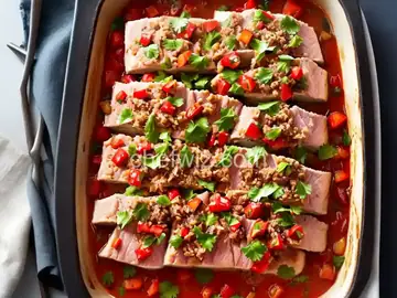 Oven-Baked Tuna with a Savory Topping Recipe | Cook the Book