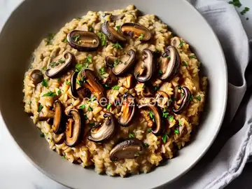 Oven Risotto With Crispy Roasted Mushrooms