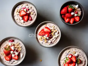 Overnight Oats with Strawberries and Greek Yogurt