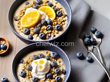 Overnight Steel-Cut Oats with Yogurt and Blueberries