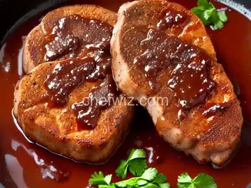 Pan-Fried Pork Chops with Sweet BBQ Sauce
